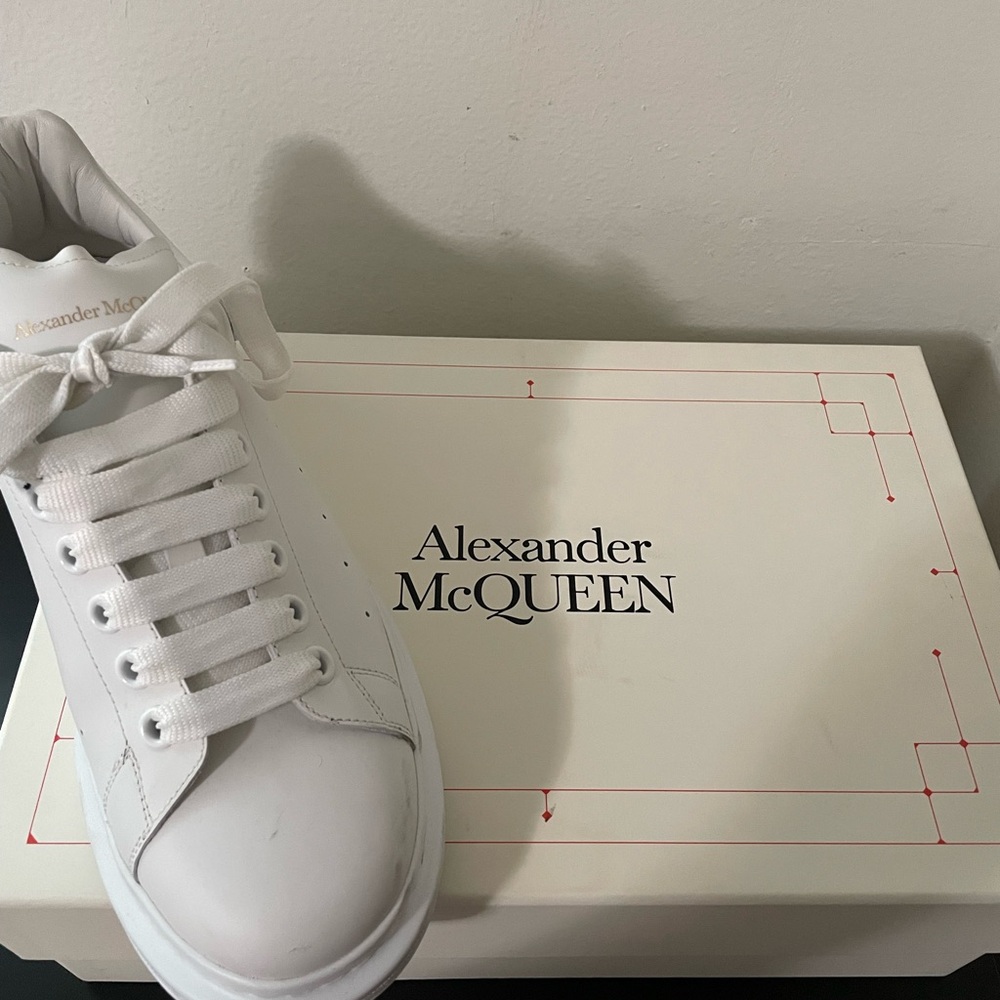 Alexander McQueen Classic White Lace-Up Sneakers